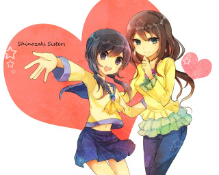 Two girls standing arms out - two girl free wallpaper