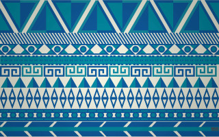 Blue white pattern background border - geometric shape free wallpaper for desktop