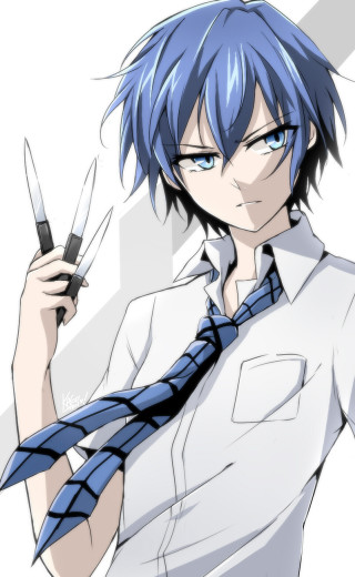 Man blue hair scissors tie - a man free wallpaper for mobile