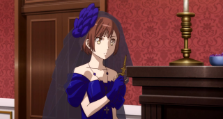 Woman blue dress knife red - a blue dress holding free wallpaper