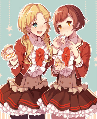 Anime girls heart pastel yayoi - object free wallpaper for mobile