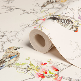 White paper bird flowers background - a bird free wallpaper for tablet