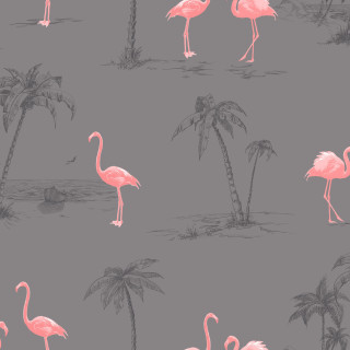 Flamingos beach palm trees kitsch - kitsch movement free wallpaper for tablet