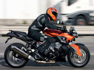 Man riding motorcycle street car - motion blur free wallpaper