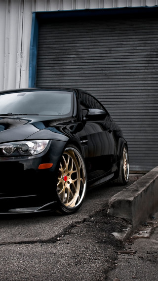 Black car garage red light - a black car free wallpaper for mobile