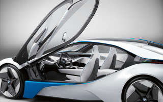 Futuristic car doors open interior - shown free wallpaper for desktop