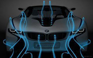 Car blue wires hood front - shown free wallpaper