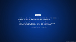Blue screen white text says - correct free wallpaper