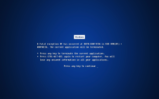 Blue screen message real application - a blue screen free wallpaper for desktop