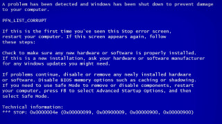 Blue screen system error message - a blue screen free wallpaper