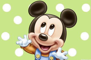 Cartoon mickey mouse green background - smiling free wallpaper