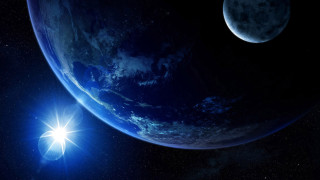 Blue planet bright star distant 2 - a blue planet free wallpaper