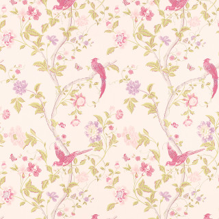 Pink green floral wallpaper birds 2 - floral wallpaper free wallpaper