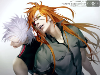 Man orange hair white feathered - ding yunpeng free wallpaper