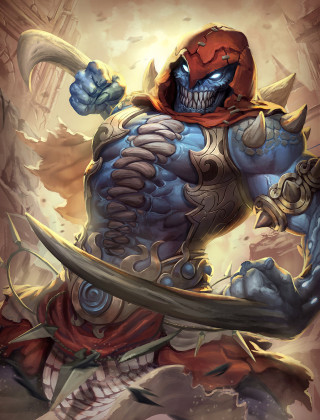 Fantasy character sword demon face - death free wallpaper for mobile