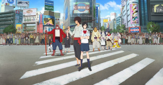 Group people street crosswalk crowd - ukiyoe free wallpaper for desktop