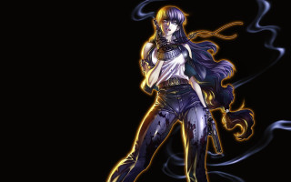 Woman gun smoke blue hair - ayami kojima free wallpaper