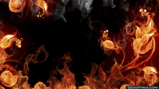 Fire smoke swirls bubbles black - a fire free wallpaper