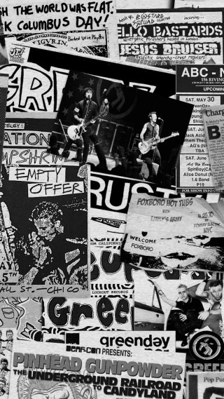 Posters piled wall words pictures - punk art free wallpaper for mobile