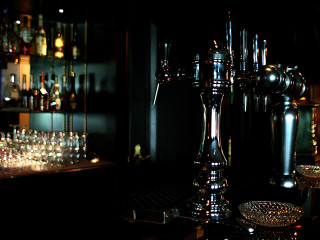 Bar liquor bottles silver candelabra - brassaï free wallpaper