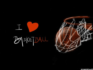 Basketball heart i love basketball - a basketball ball free wallpaper