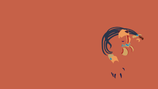 Woman ponytail red background blue - brom free wallpaper