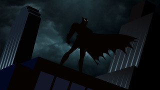 Batman roof night bat flying - bruce timm free wallpaper