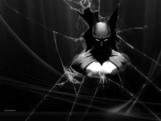 Batman mask broken glass window - a batman mask free wallpaper