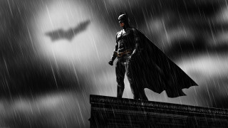 Man batman costume roof rain - overhead in the background free wallpaper