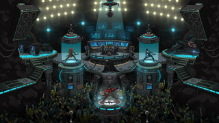Futuristic room crowd stage lights 2 - doc hammer free wallpaper
