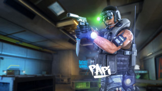 Futuristic man suit gun pointing 2 - dada free wallpaper