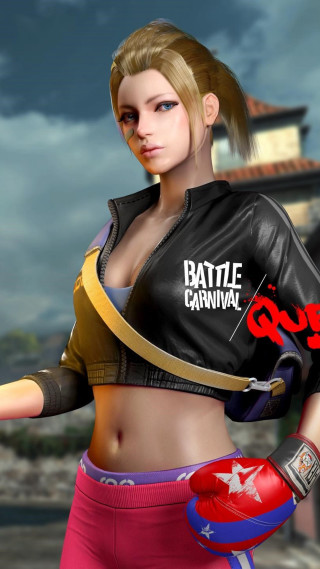 Woman leatherjacket pinkshorts boxingglove blondeblue - her right hand free wallpaper for mobile