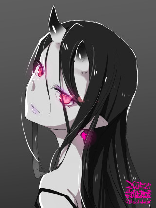 Girl pink eyes cat ears - a creepy look free wallpaper for mobile