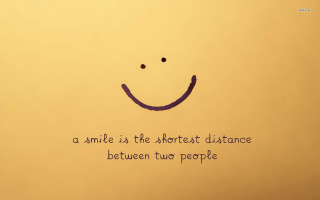 Smile wall quote shortest distance - a quote below free wallpaper