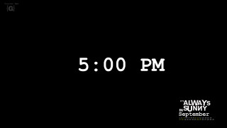 Black background white clock 5pm - the right side free wallpaper