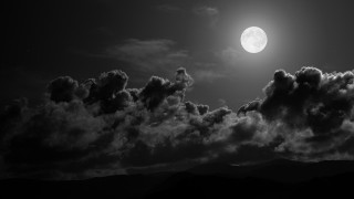 Full moon clouds mountains black 2 - full moon free wallpaper