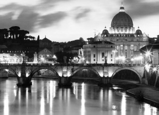 Bridge building night lights river - modern free wallpaper for desktop