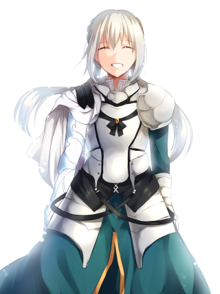 Woman sword armor silver braid - a black belt free wallpaper for mobile