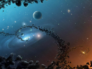 Planets blue sky stars dust 2 - a distant star in the background free wallpaper for desktop