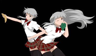 Anime girls banana peel red - white shirt free wallpaper