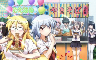 Girls food stand balloons background - a tray of food free wallpaper for desktop