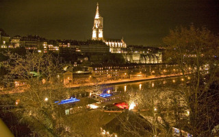 City night cathedral river lights - evariste vital luminai free wallpaper