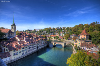 River city bridge clocktower steeple - a clock tower free wallpaper