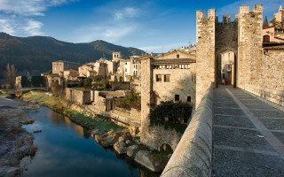 River town bridge clocktower building - arthur b. carles free wallpaper for desktop