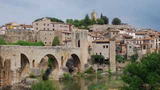 River city bridge buildings waterfront - romanesque free wallpaper