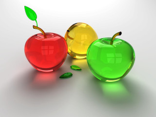Couple of apples on table 4 - computer graphic free wallpaper