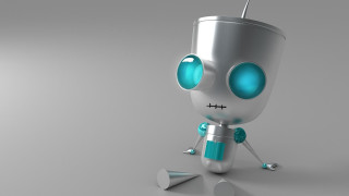 Robot toothbrush mouth funny image 2 - a gray surface free wallpaper