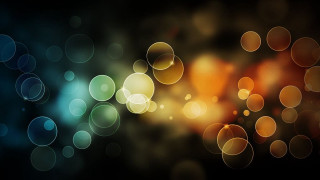 Blurry black background circles of 3 - circle of light free wallpaper