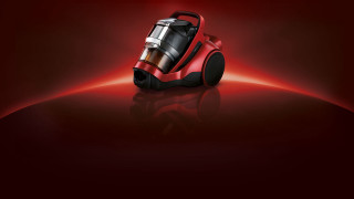 Red black vacuum cleaner background - product photography free wallpaper