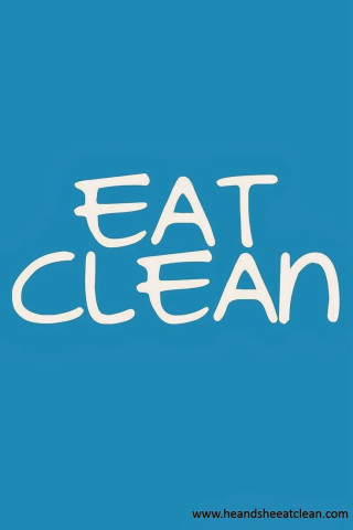Blue background eat clean white - clear free wallpaper for mobile